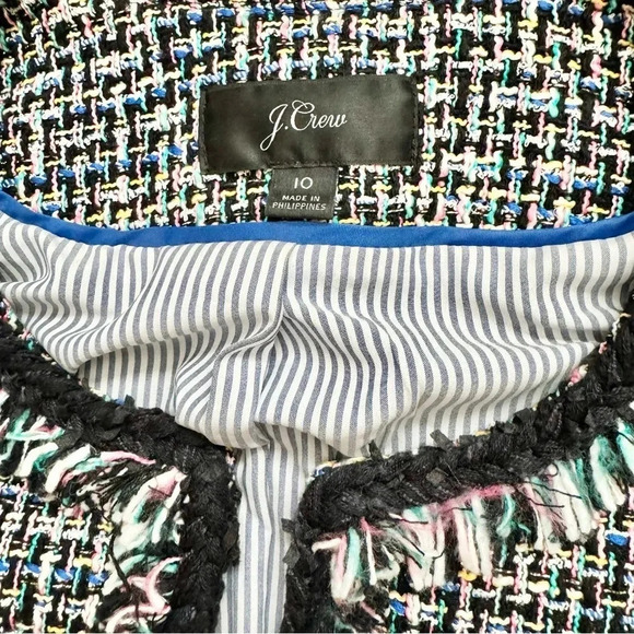 J CREW LADY JACKET Metallic Tweed Multicolored Size 10 - Picture 14 of 17